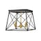 Z-Lite Trestle 3 Light Flush Mount, Matte Black & Olde Brass 447F14-MB-OBR - alternate 1